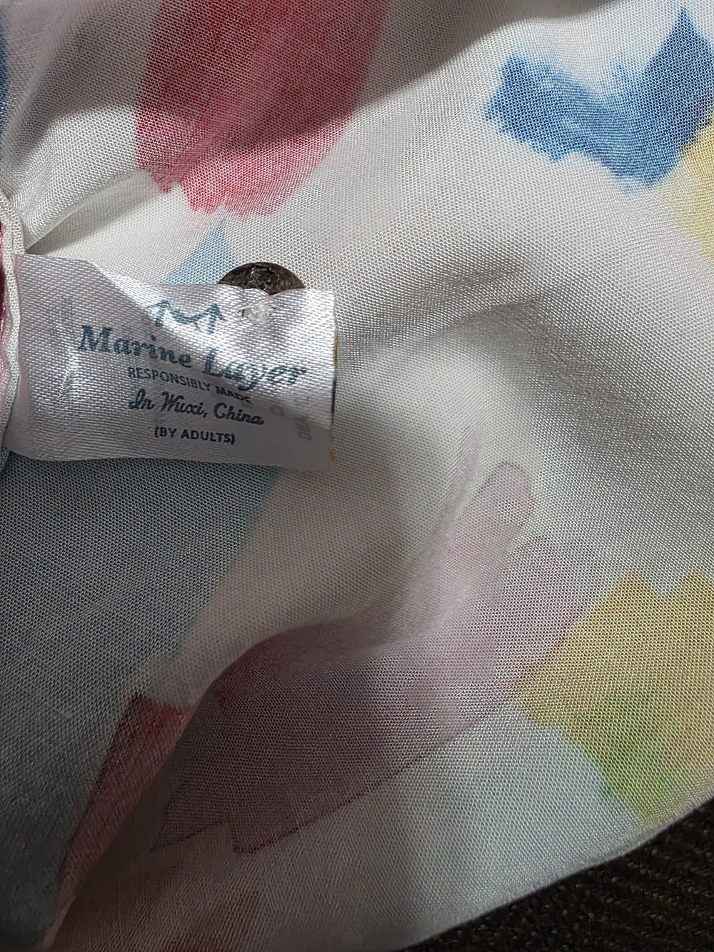 Marine Layer White Mini Dress with Multicolor Brushstroke Print - Picture 5 of 8